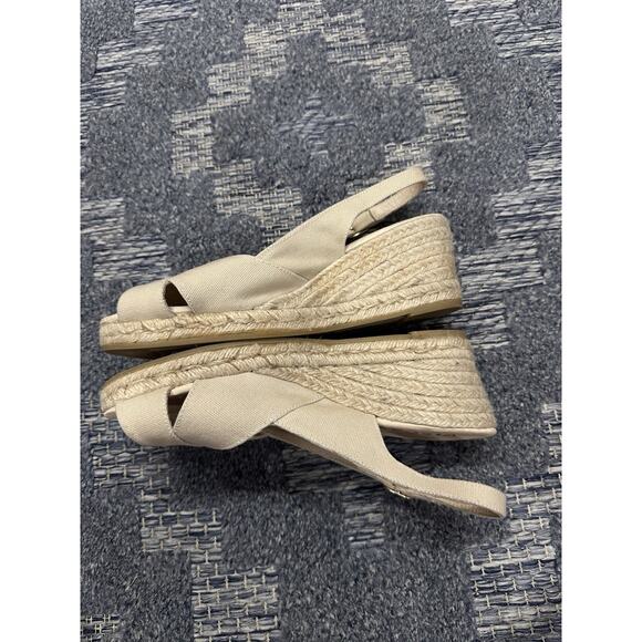 VISCATA Barcelona Canvas High Heel Wedge Sandals EU41/US10?? Open Toe Espadille - Picture 6 of 10